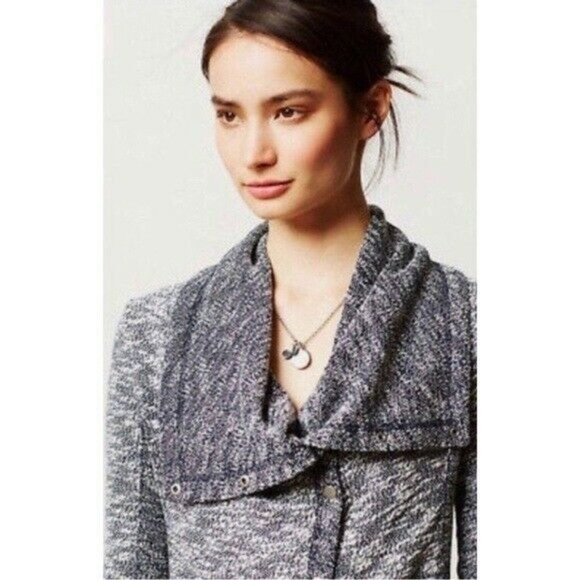 🌟HOST PICK🌟Anthropologie Saturday Sunday Marled Snap Cardigan Size Small - Picture 2 of 6